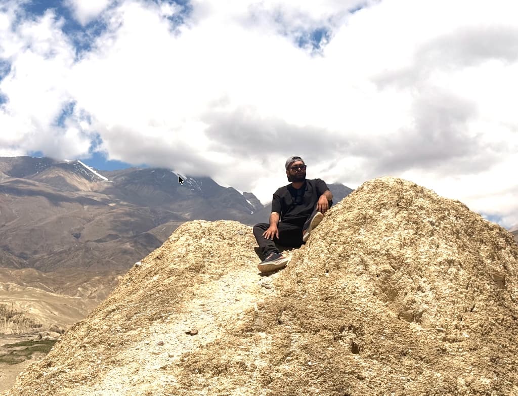 Sitting above a dry mountain valley